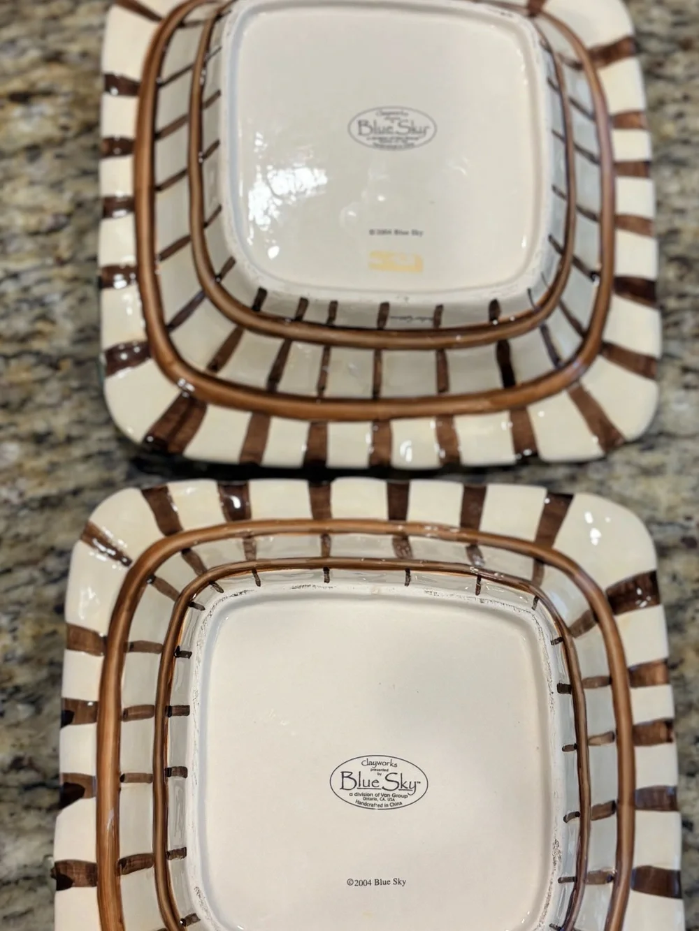 Blue Sky White Ceramic Logo Mark Plate